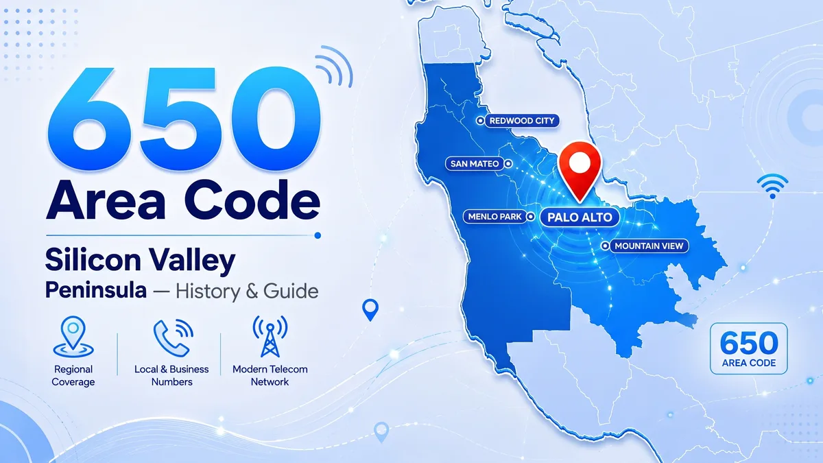 650 area code — San Francisco Peninsula map covering Palo Alto, San Mateo, Redwood City, Menlo Park, Foster City, South San Francisco, and San Bruno in San Mateo County