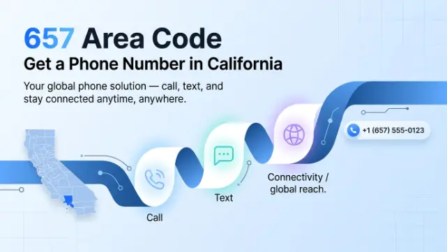 657 area code — Orange County, California covering Anaheim, Santa Ana, Irvine, and Huntington Beach