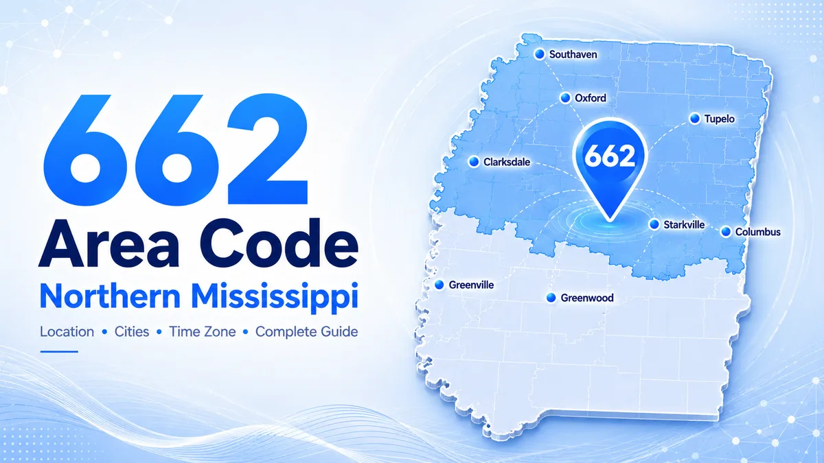 Northern Mississippi landscape and Tupelo skyline — 662 area code covering the Delta, Southaven, Oxford, and the Memphis border communities