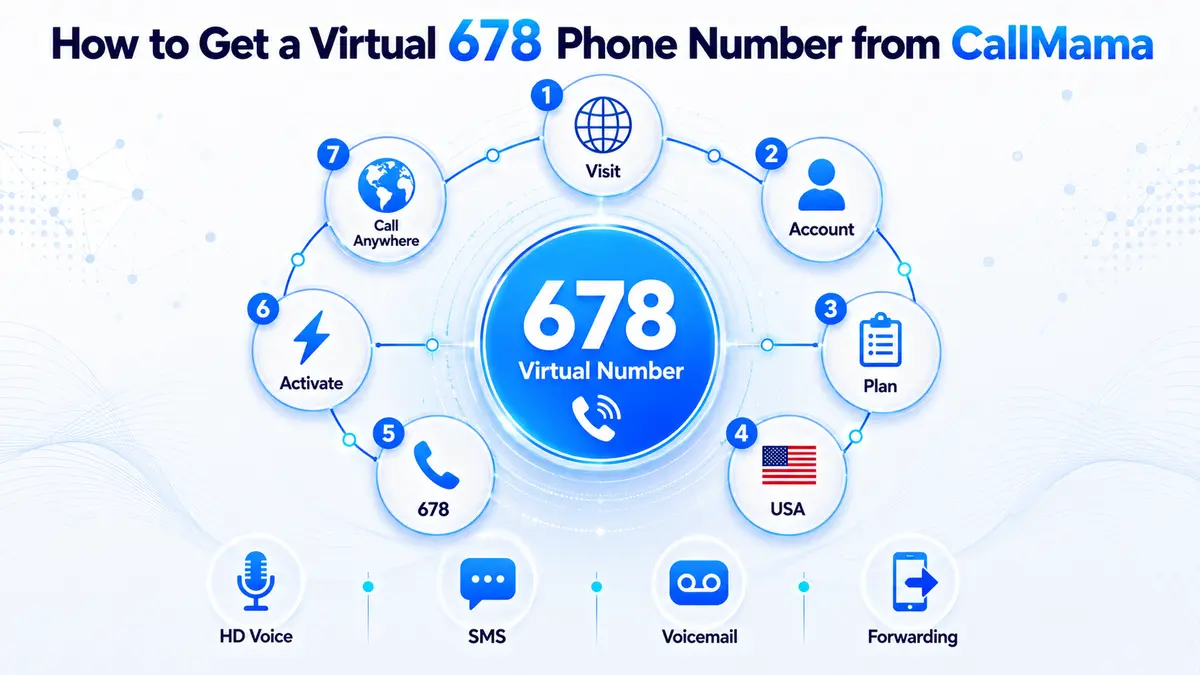 How to get a 678 area code virtual number — CallMama activation steps for Marietta, Alpharetta, Roswell, Sandy Springs, and the greater Atlanta metro area