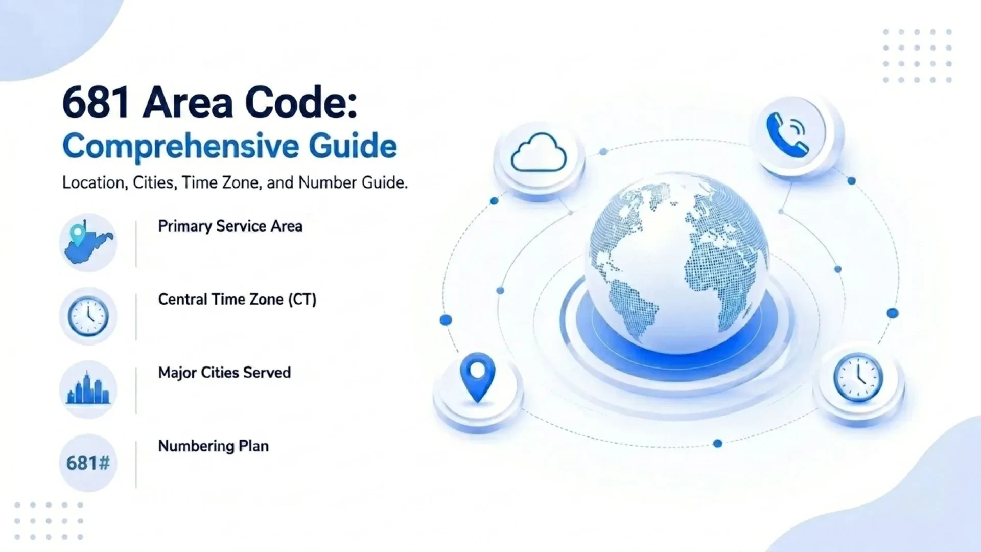 681 Area Code: Comprehensive Guide — location, cities, time zone, and number guide covering West Virginia
