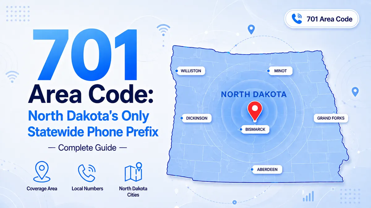 701 area code — North Dakota statewide coverage map and phone number guide