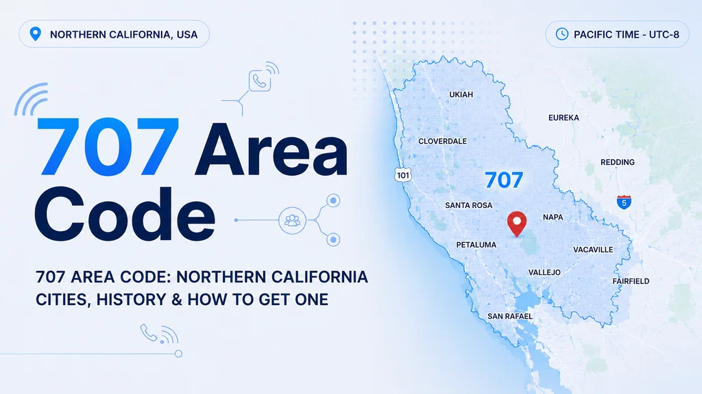 707 Area Code — Northern California wine country including Santa Rosa, Napa and Vallejo