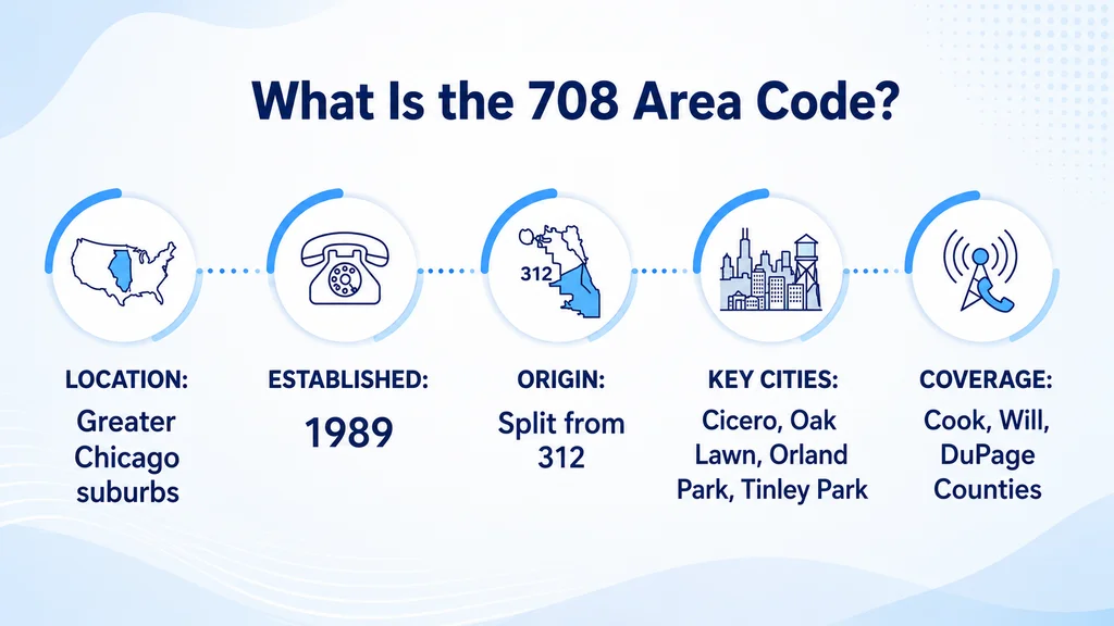 What is the 708 area code — Chicago south suburbs Cook County Illinois