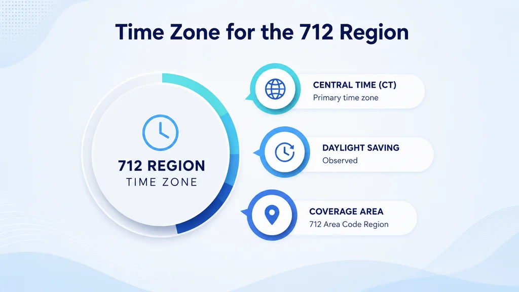 Time zone for the 712 area code region — Central Standard Time and Central Daylight Time