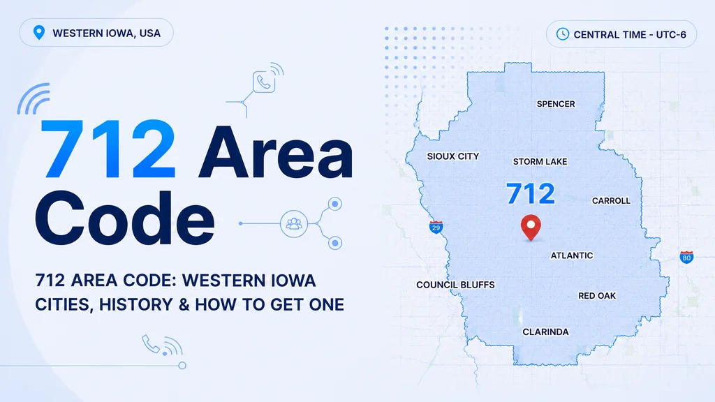 712 Area Code — Western Iowa including Sioux City, Council Bluffs and Spencer