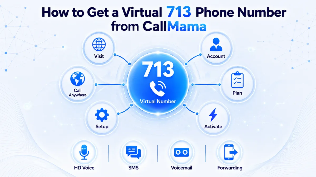 How to get a 713 area code virtual number — CallMama activation steps for inner Houston, the Texas Medical Center, Midtown, and the greater Harris County business market