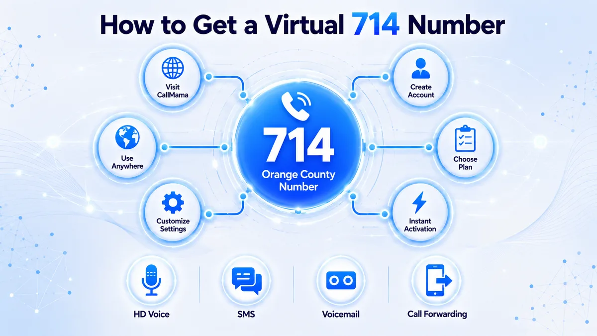 How to get a 714 area code virtual number — CallMama activation steps for Orange County, Anaheim, Santa Ana, and the greater north-central Orange County business market