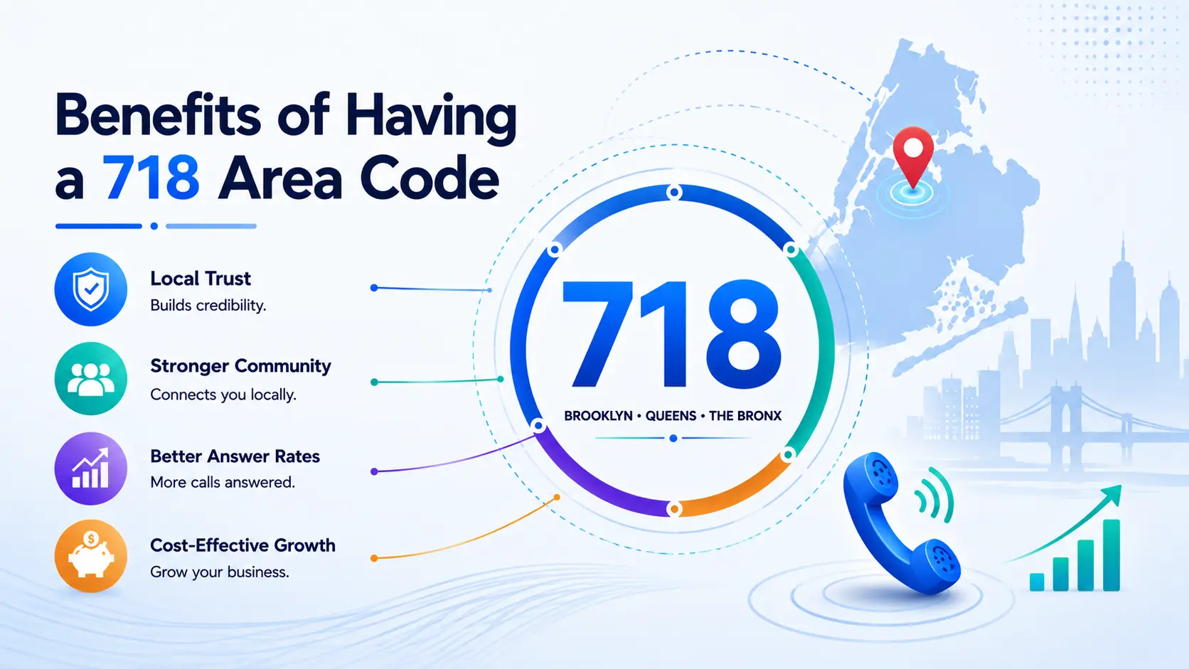 Benefits of having a 718 area code — local presence, credibility, and community connection in NYC