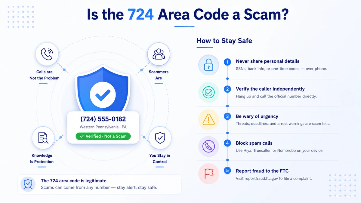 Warning signs of scam calls targeting the 724 area code in western Pennsylvania — New Castle, Butler, Greensburg, Washington, and Pittsburgh suburbs
