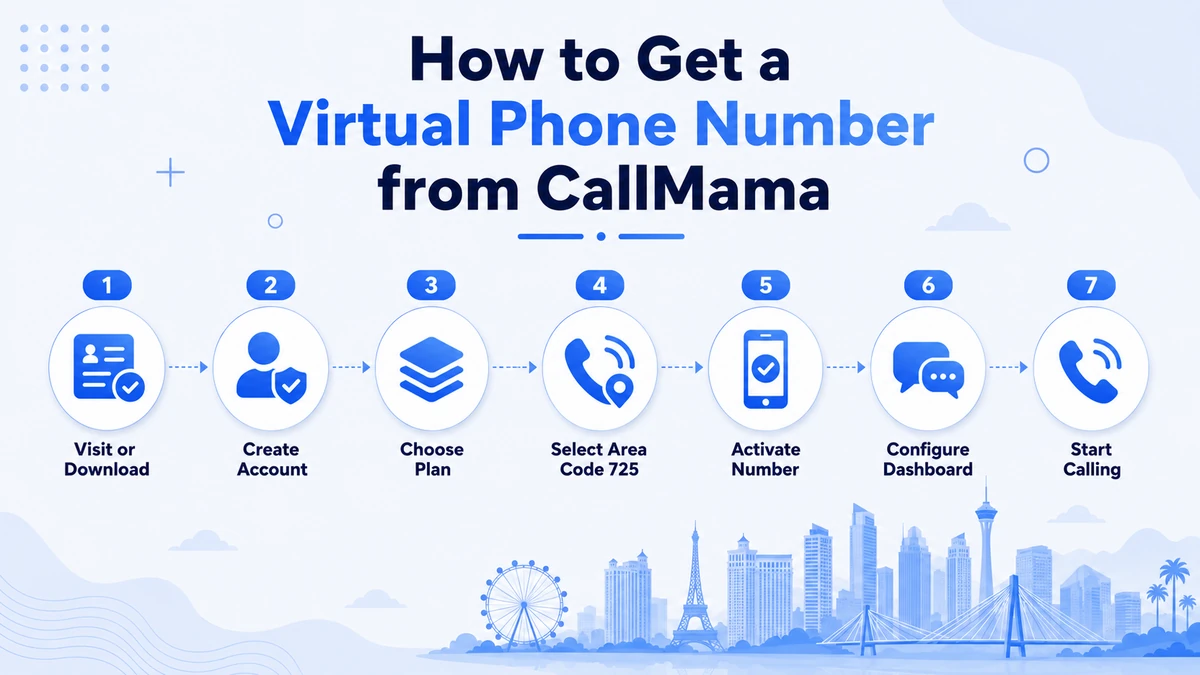 Step-by-step guide to getting a virtual 725 area code phone number for Las Vegas, Henderson, North Las Vegas, and Southern Nevada