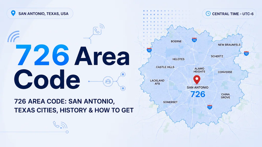 726 Area Code — San Antonio overlay covering Bexar County, Texas