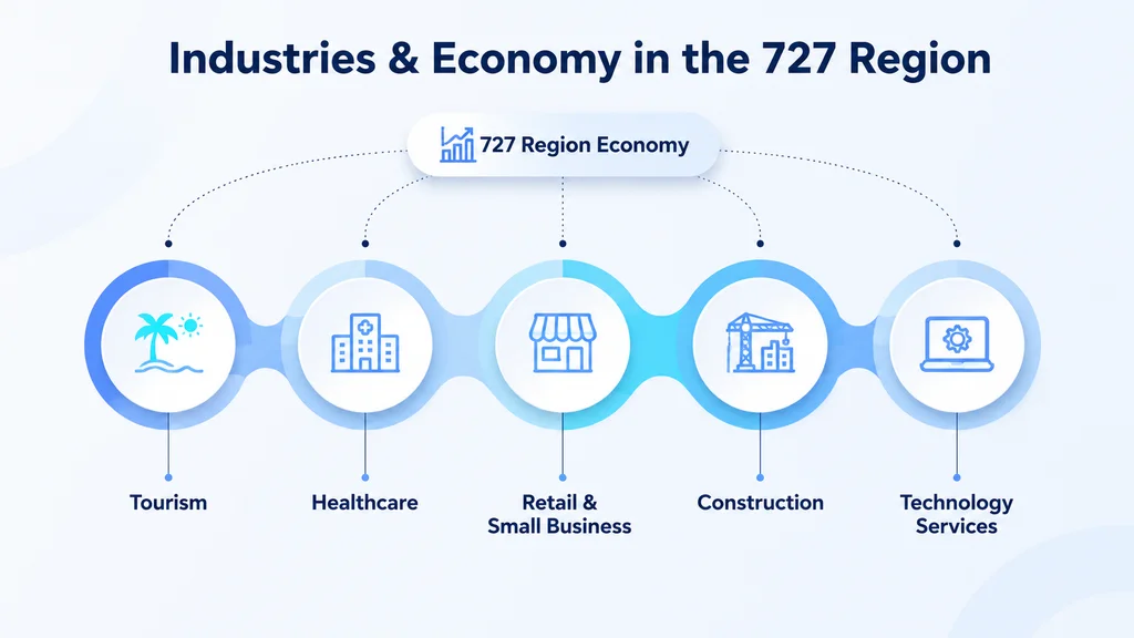 Industries and economy in the 727 area code region — tourism, healthcare, marine science and tech