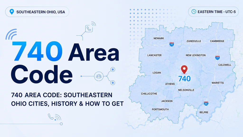 740 Area Code — Southeastern Ohio including Newark, Zanesville and Chillicothe