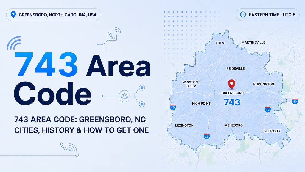 743 Area Code — Piedmont Triad including Greensboro, Winston-Salem and High Point