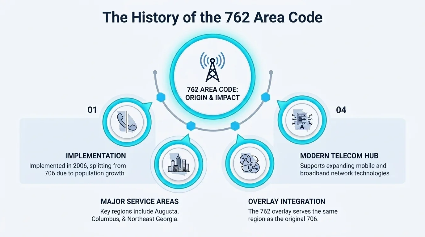 History of the 762 area code — origin and impact from 2013 overlay on 706