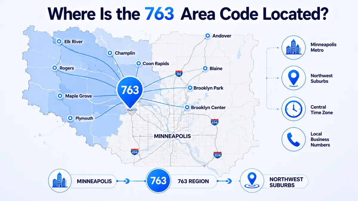 763 area code location map — northwestern Minneapolis suburbs covering Brooklyn Park, Maple Grove, Plymouth, Coon Rapids, Blaine, Champlin, Anoka, Rogers, and Elk River in the Twin Cities metropolitan area
