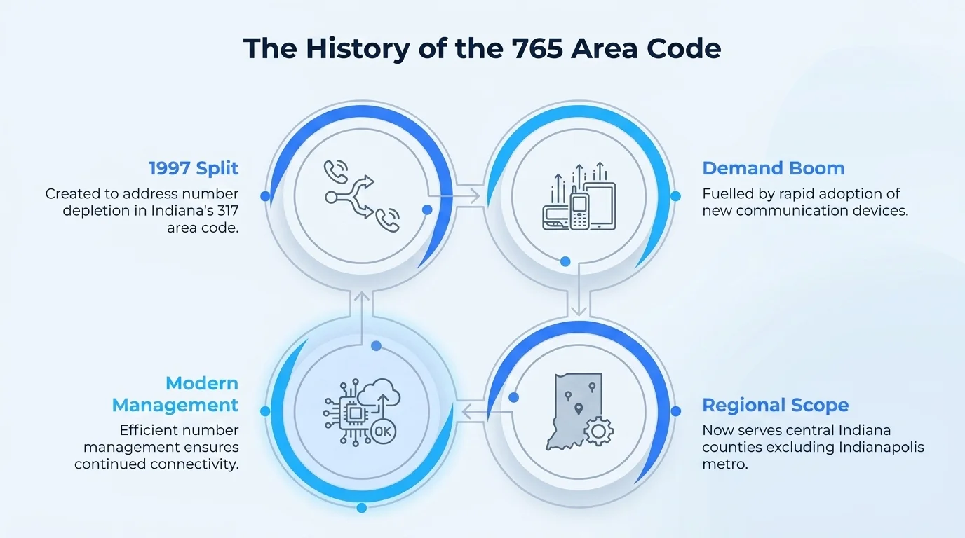 History of the 765 area code — from the 1997 split from 317 to central Indiana today