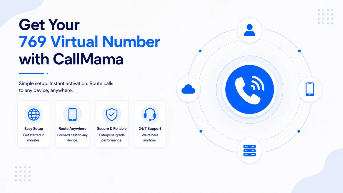How to get a 769 virtual number with CallMama — easy setup, route calls anywhere, secure and reliable enterprise-grade performance, and 24/7 support with instant activation