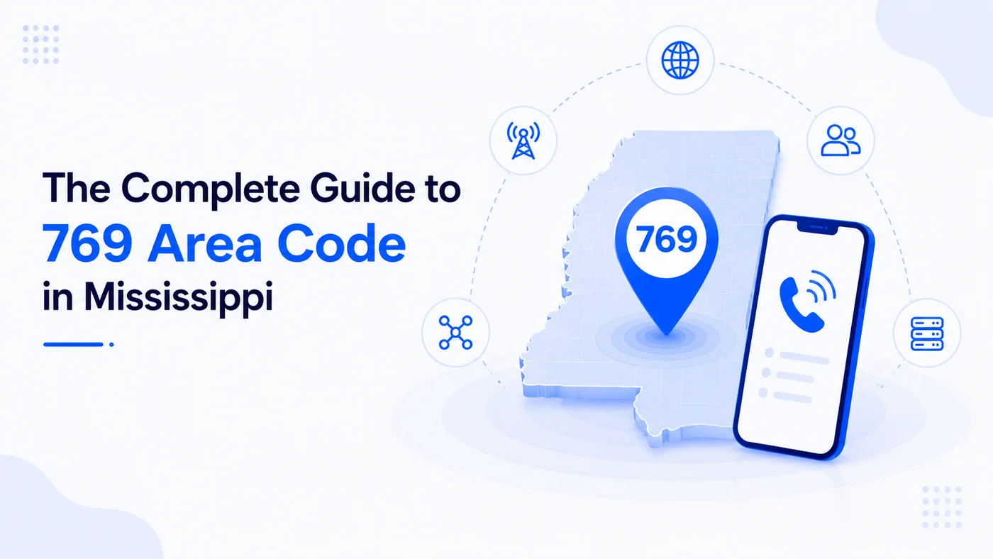 769 area code — Mississippi overlay covering Jackson, Hattiesburg, Meridian, Vicksburg, Natchez, Laurel, and communities across central and southern Mississippi