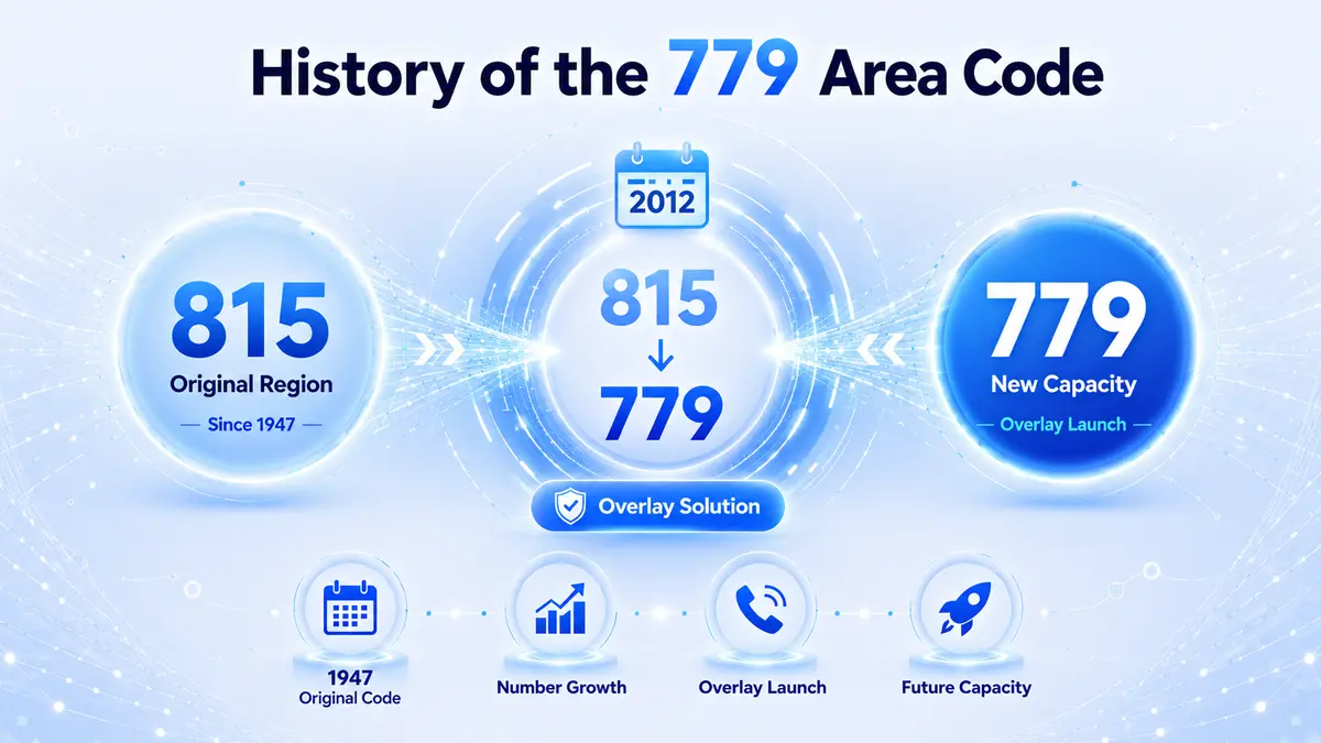 History of the 779 area code — from Illinois's original 815 area code in 1947 through the growing telecom demand of the 2000s and the 2012 overlay that gave northern Illinois a second telephone prefix