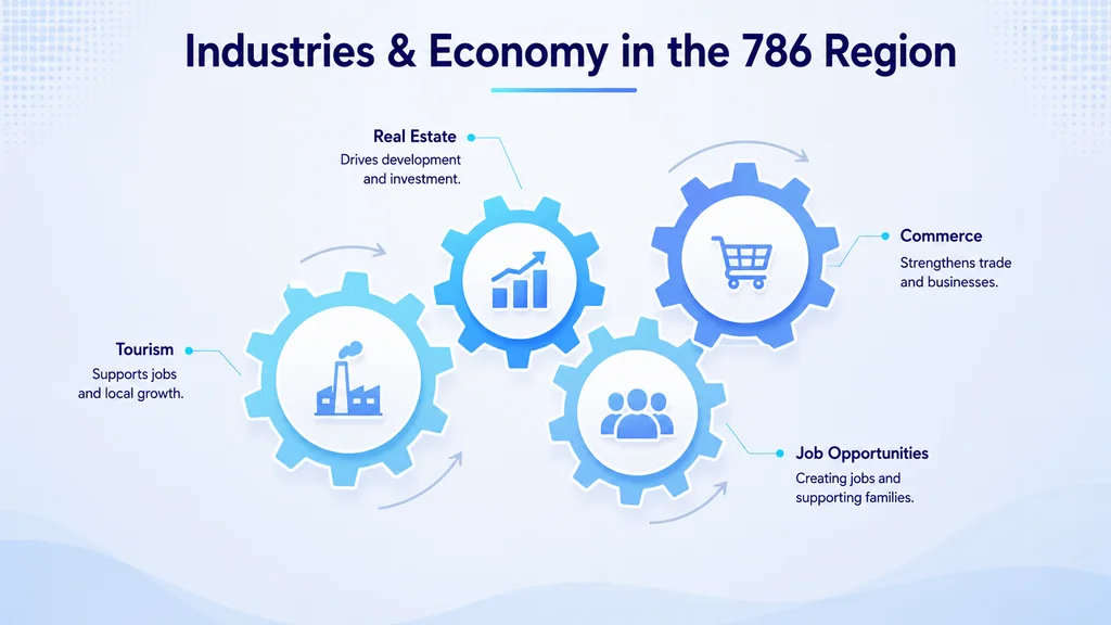 Industries and economy in the 786 area code region — trade, tourism, finance and tech