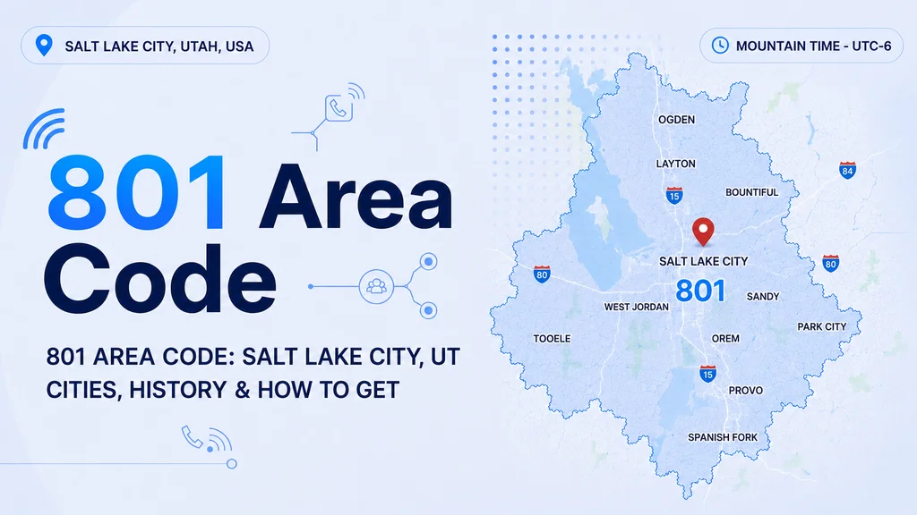 801 Area Code — Utah's Wasatch Front including Salt Lake City, Provo and Ogden