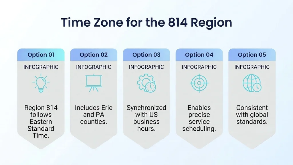 Time zone for the 814 area code region — Eastern Standard Time and Eastern Daylight Time