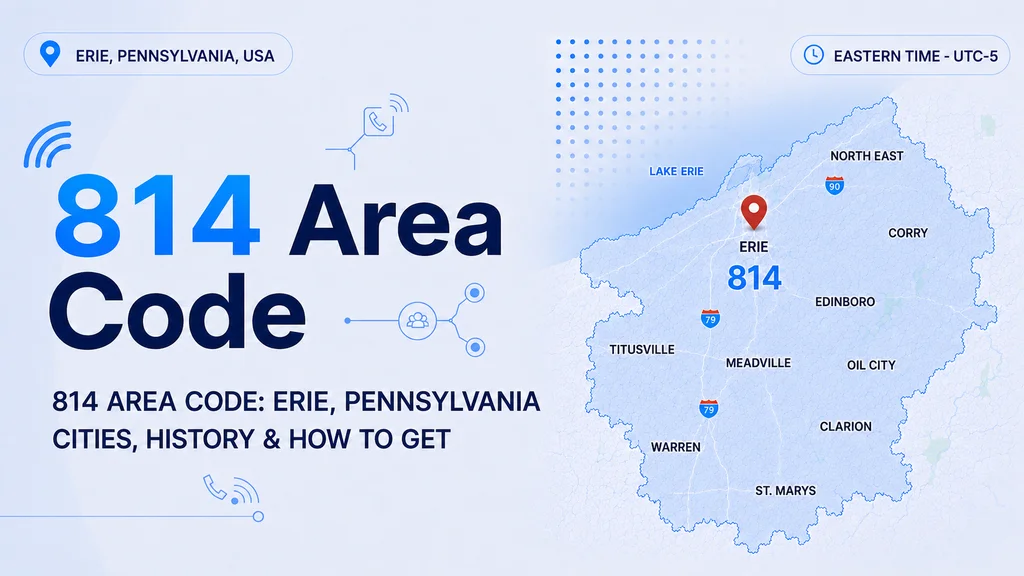 814 Area Code — Northwestern and central Pennsylvania including Erie, Altoona and State College