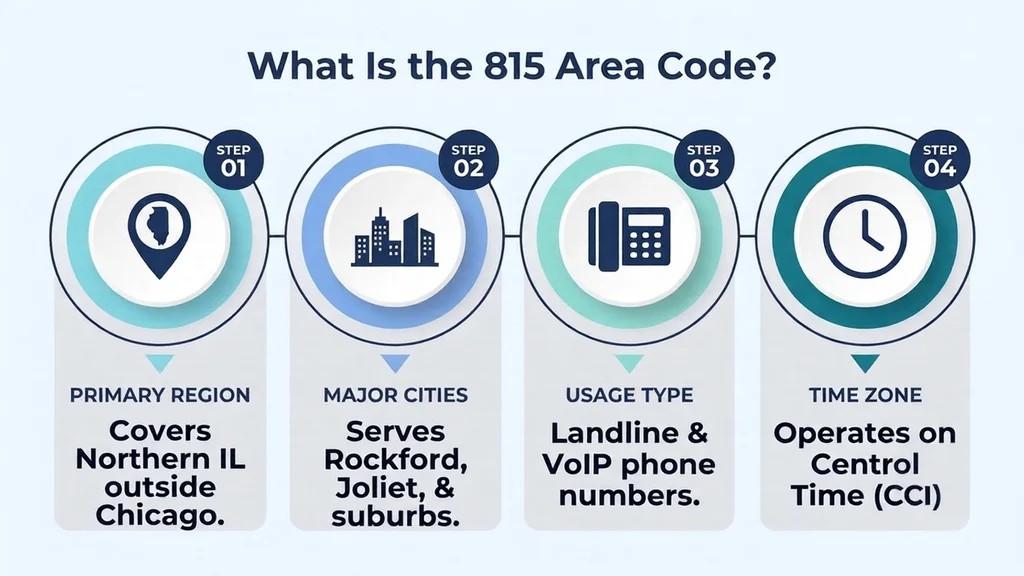 What is the 815 area code — north-central and northwestern Illinois wrapping around Chicago