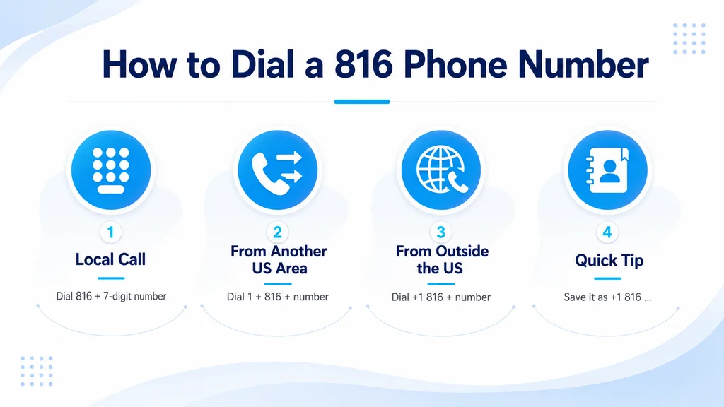 How to dial a 816 phone number — 10-digit dialing guide for US, Canada and international calls
