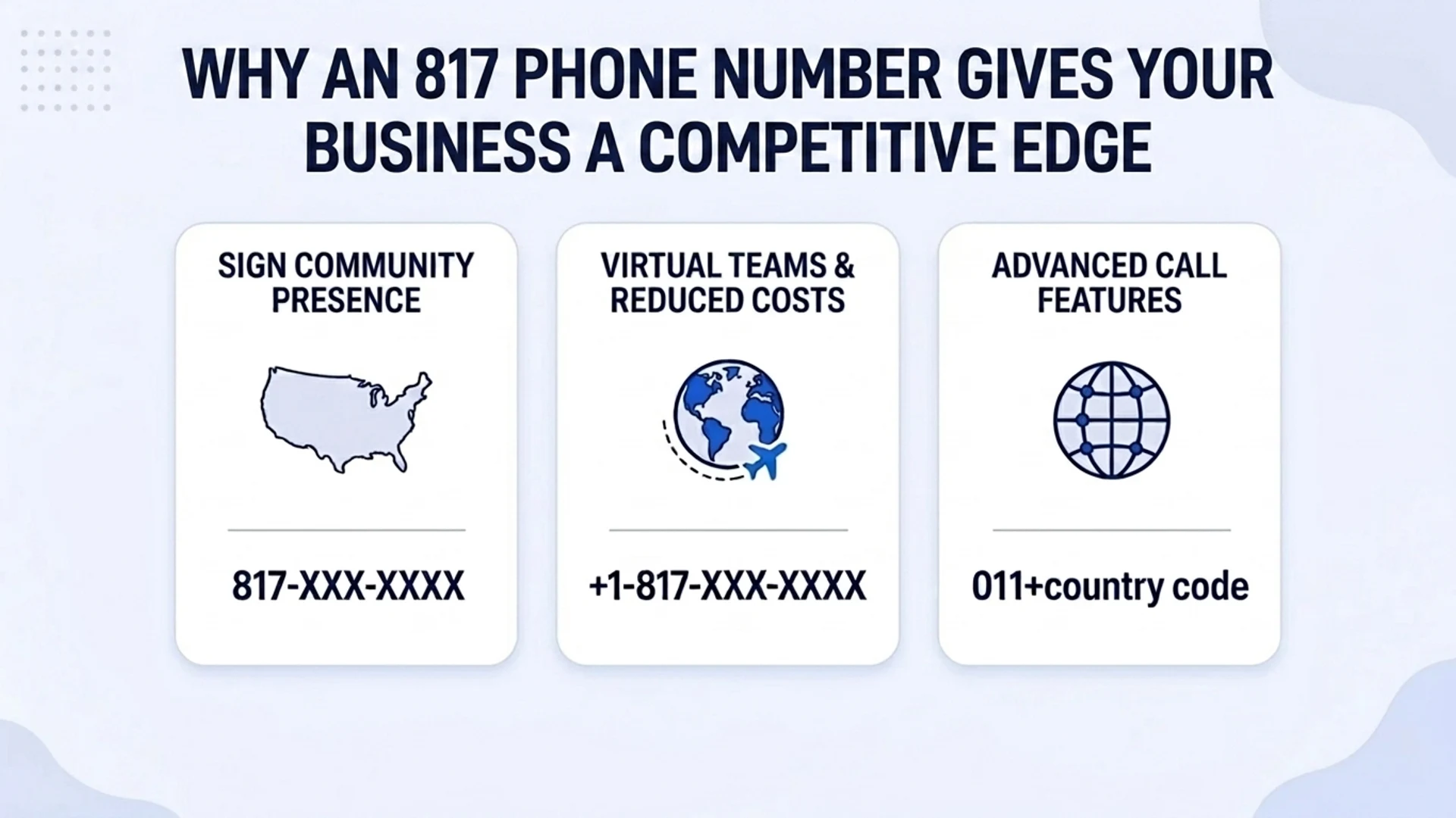 Why choose an 817 area code — local community presence, virtual teams, reduced costs, and advanced call features
