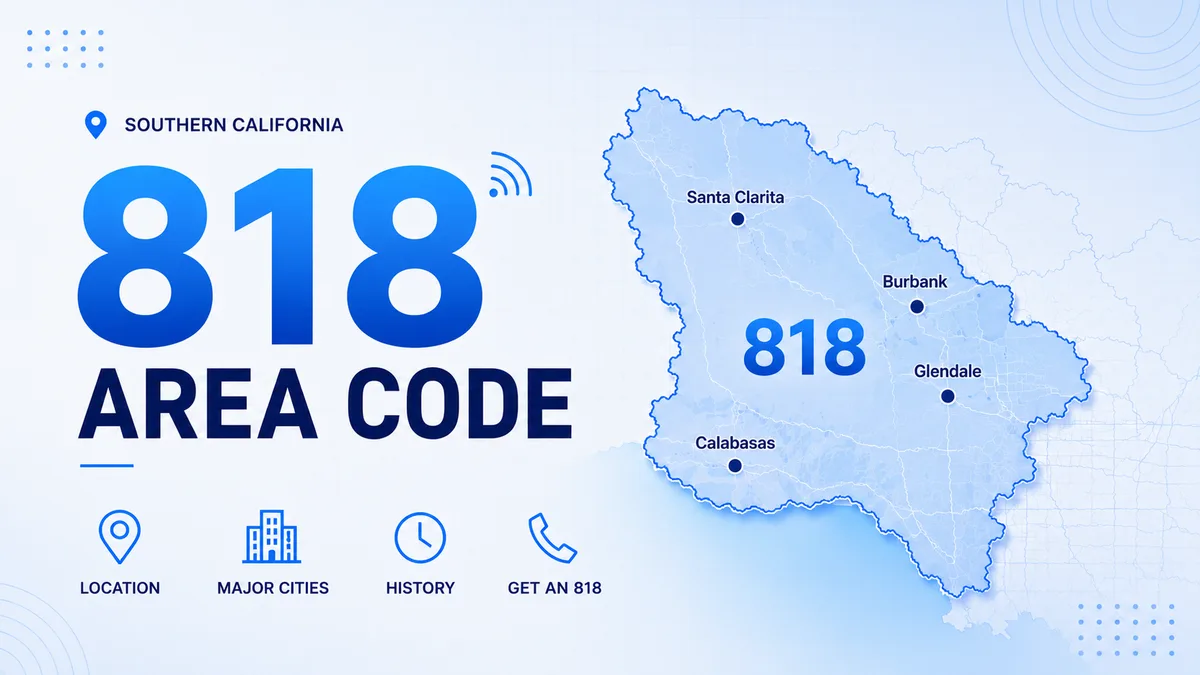 818 area code — location, cities and coverage across the San Fernando Valley, Los Angeles