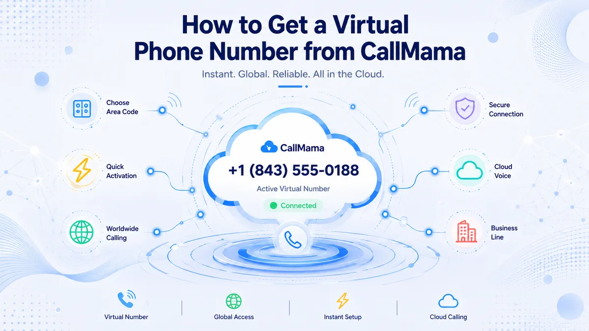 How to get a virtual 843 phone number from CallMama — choose a Charleston, Myrtle Beach, or Hilton Head prefix and activate a South Carolina number in minutes with no SIM card or contract