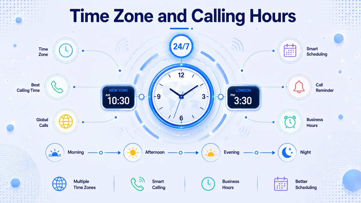 847 area code time zone and calling hours — northern Chicago suburbs operate in Central Time, with smart scheduling across morning, afternoon, evening, and night calling windows