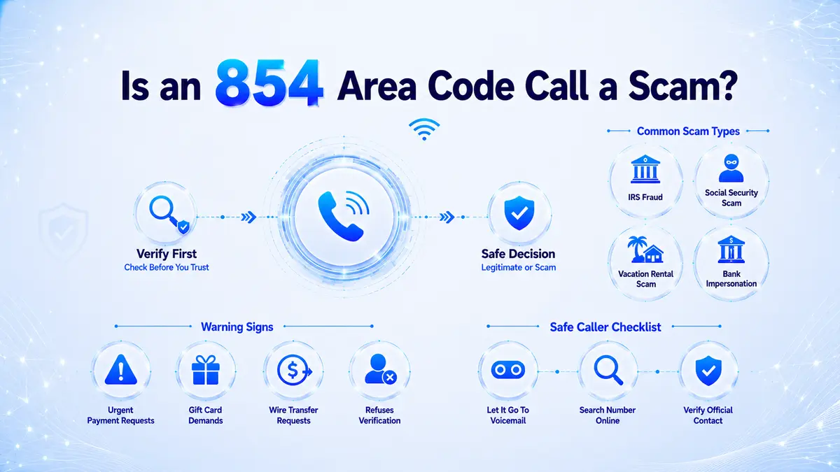 854 area code scam awareness — how to identify spoofed South Carolina coastal phone numbers and protect personal information from caller ID fraud targeting Charleston, Myrtle Beach, Hilton Head, and Florence residents
