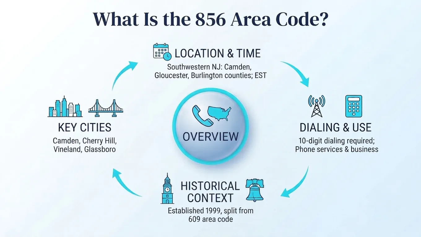 What is the 856 area code — Camden, New Jersey and the southern New Jersey region