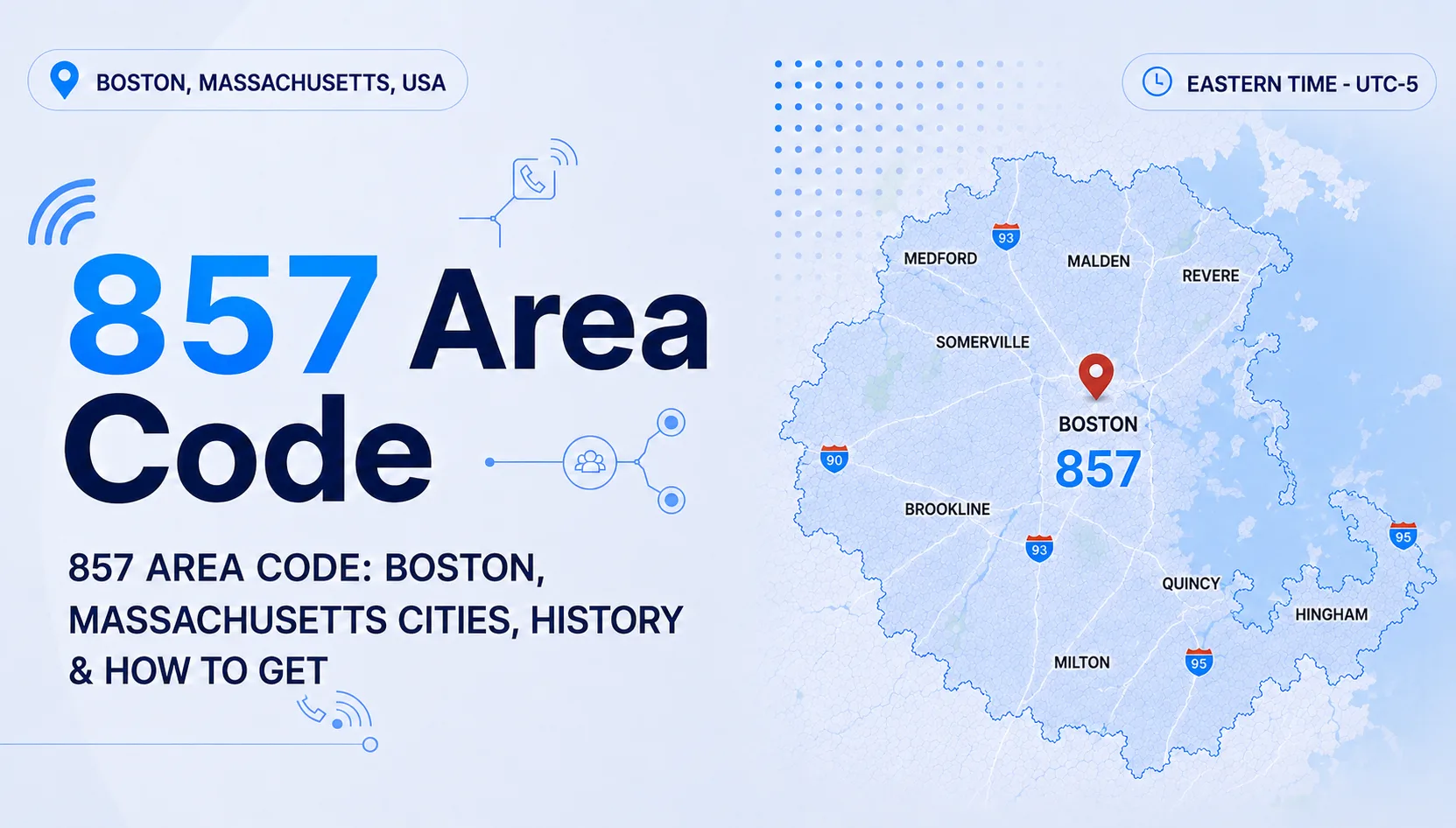 857 Area Code — Boston, Massachusetts including Cambridge and Somerville