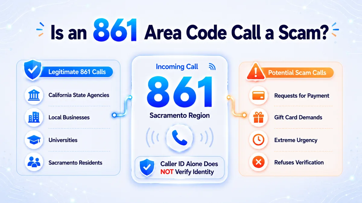 861 area code scam awareness — how to identify spoofed California Sacramento phone numbers and protect personal information from caller ID fraud targeting Sacramento, Elk Grove, Roseville, and Folsom residents