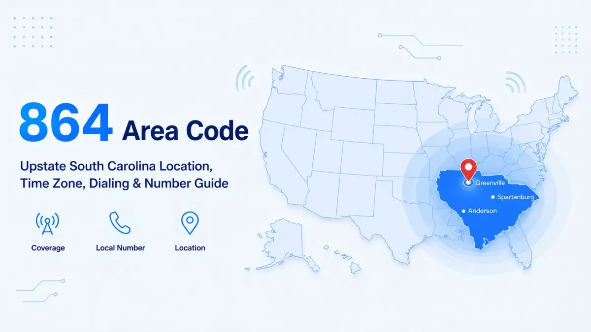 864 Area Code: Upstate South Carolina Location, Time Zone, Dialing & How to Get a Number