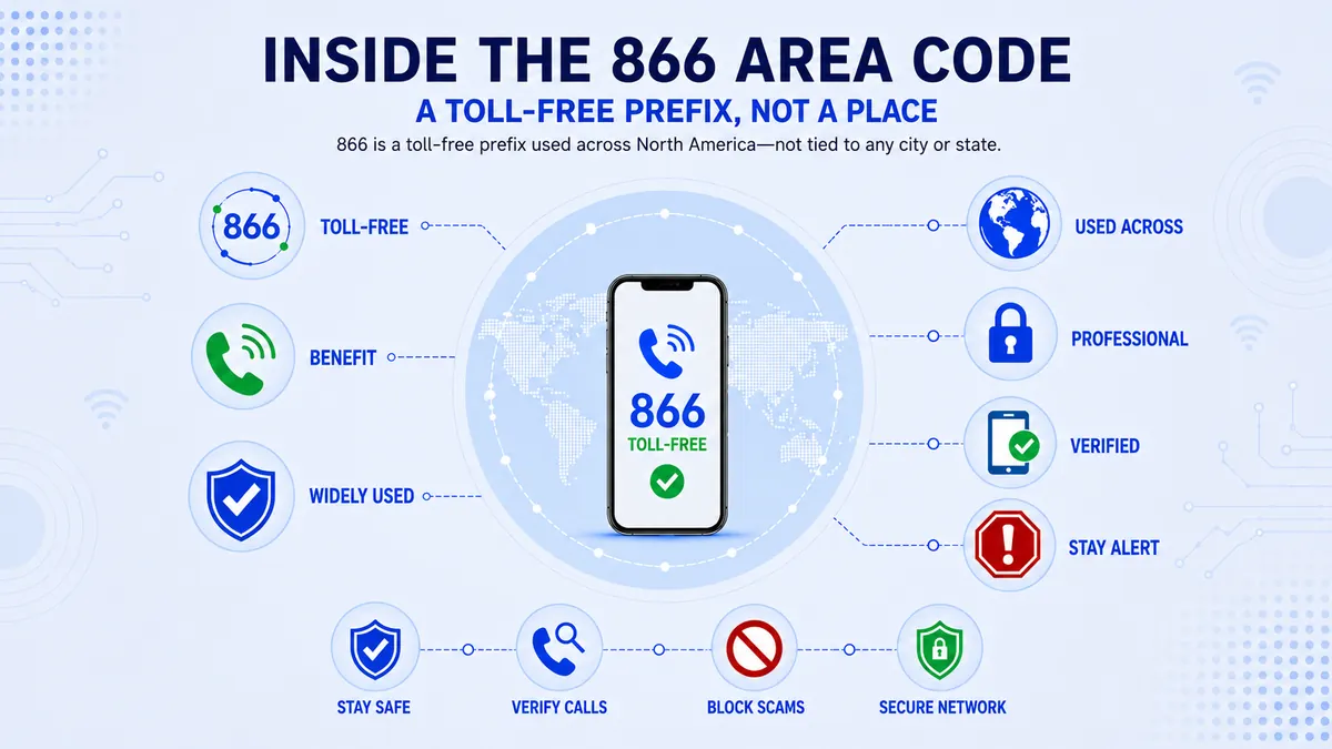 866 area code coverage — one toll-free prefix serving the US, Canada, and NANP territories