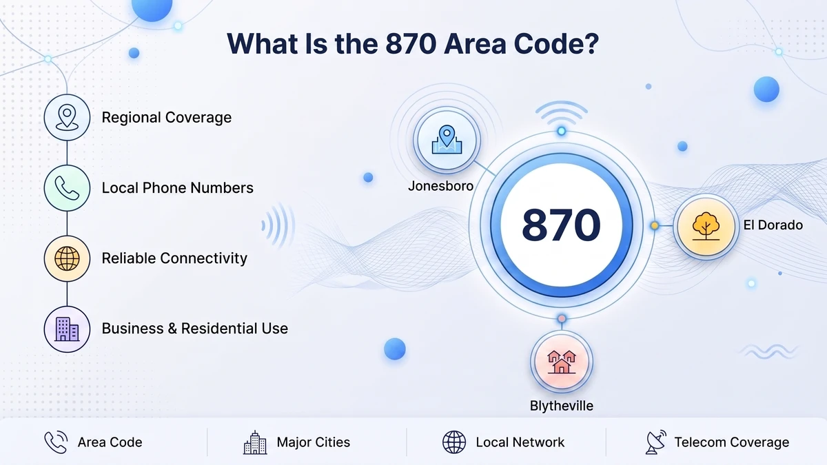 What is area code 870 — Arkansas map covering Jonesboro, Pine Bluff, Texarkana, West Memphis, Mountain Home, and El Dorado outside the Little Rock and Northwest metro areas