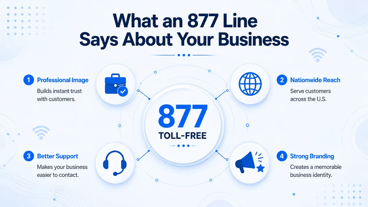 What an 877 line says about your business — nationwide reach, free calling, and professional support