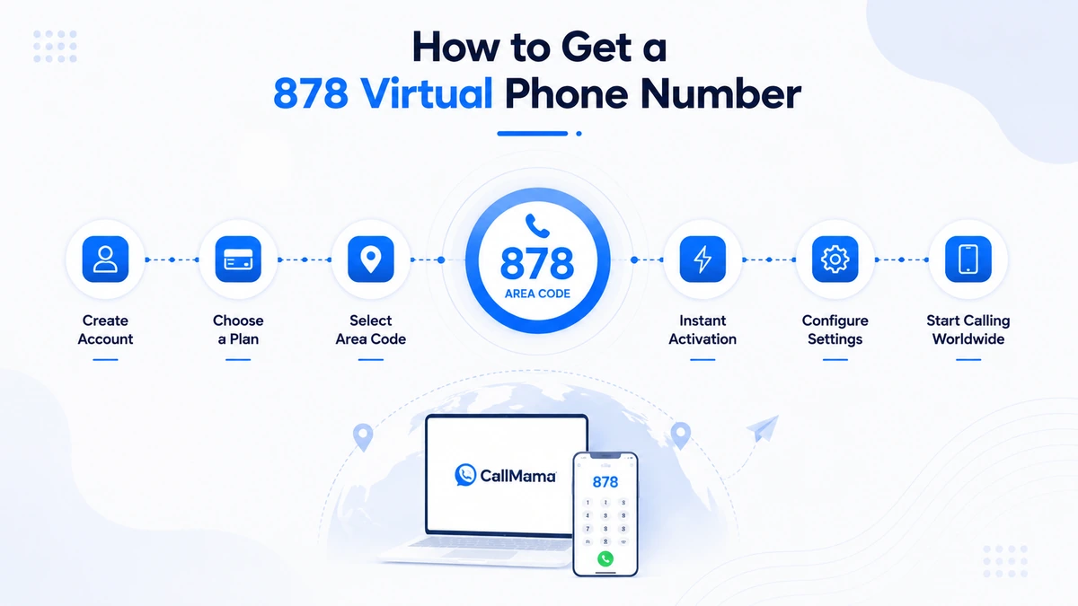 How to get a virtual 878 phone number — instant activation, no Pennsylvania address required, works on any device from anywhere in the world