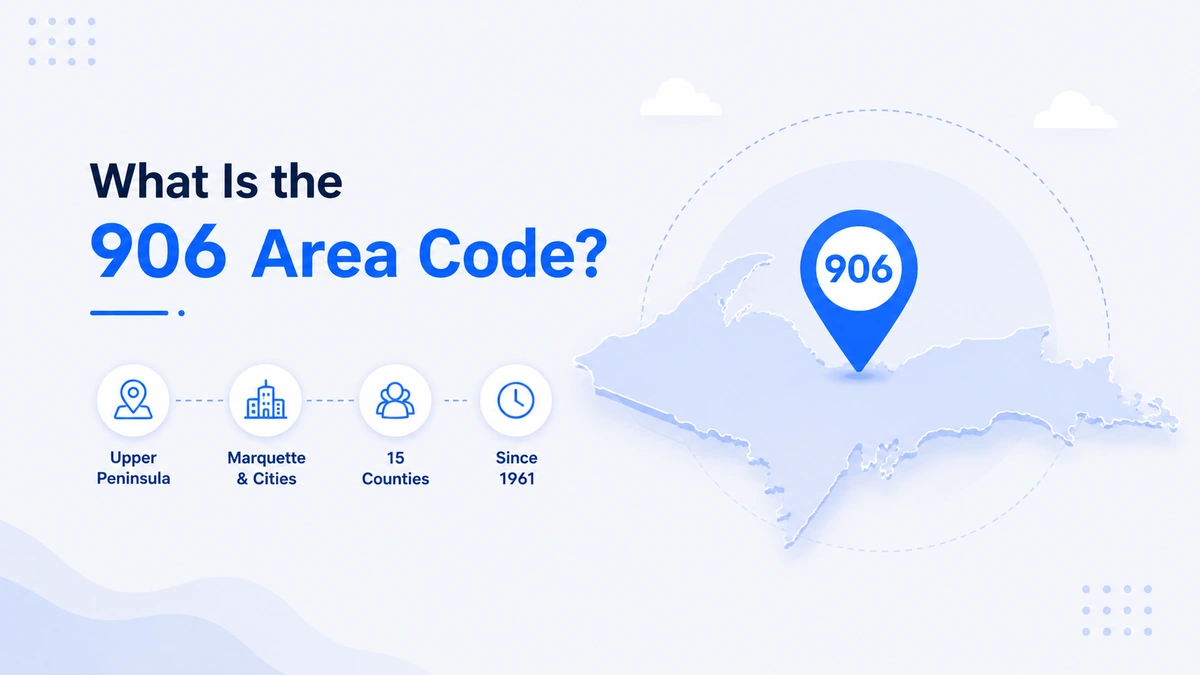 What is the 906 area code — NANP geographic code for Michigan's Upper Peninsula, Lake Superior region