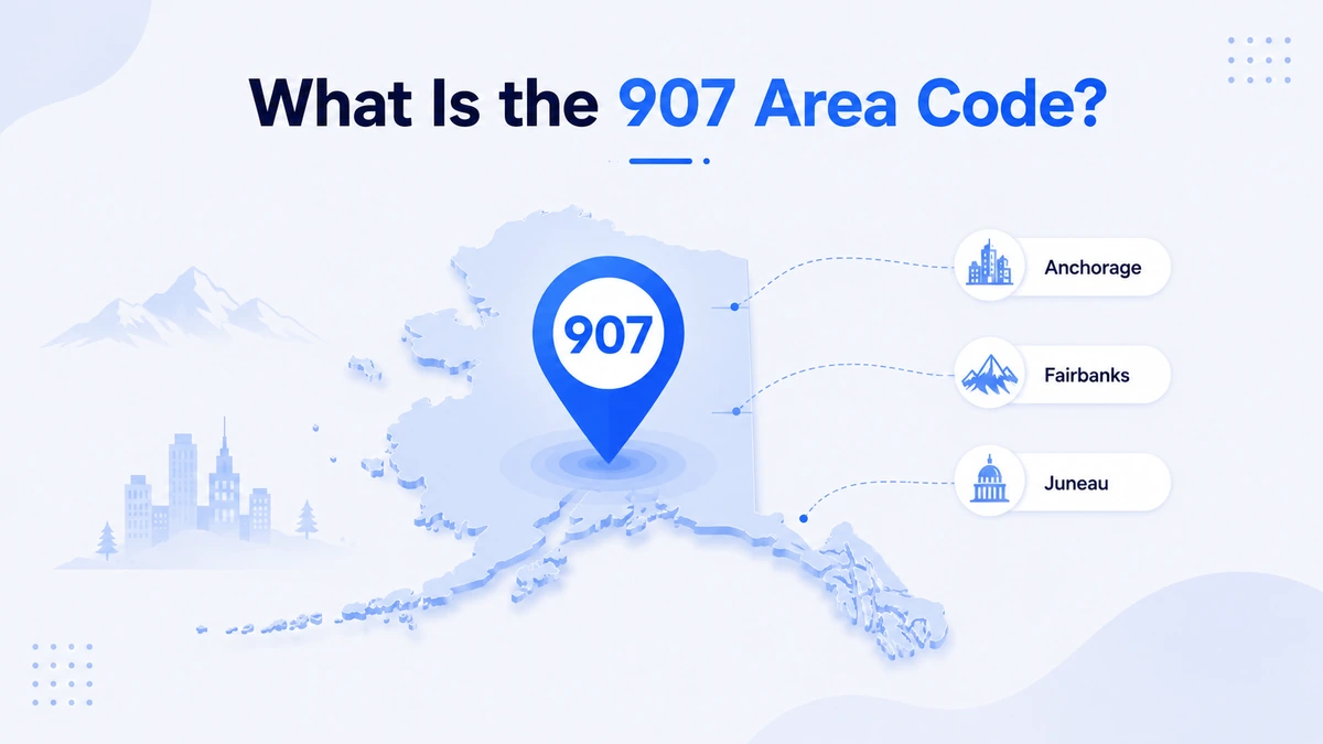 What is the 907 area code — NANP geographic code for the entire state of Alaska, serving Anchorage, Fairbanks, Juneau, and all 30 boroughs and census areas