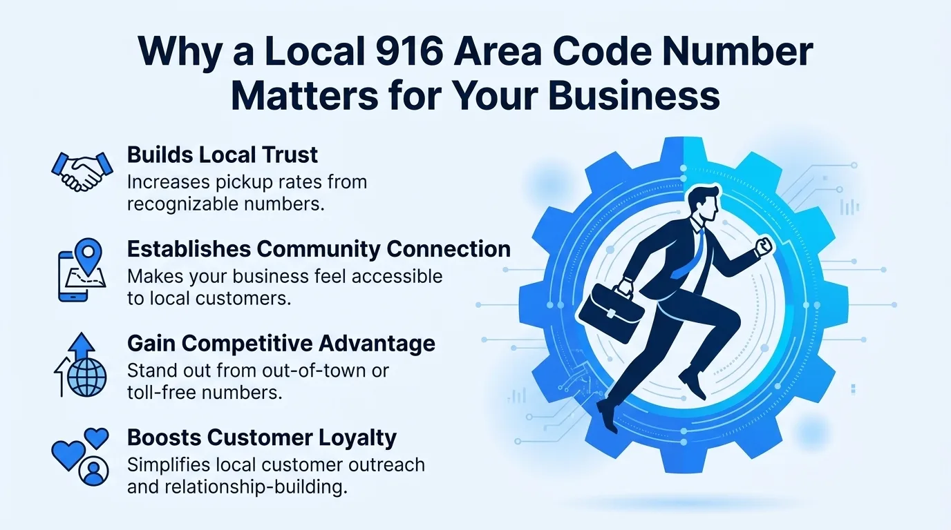 Why a local 916 area code number builds business trust