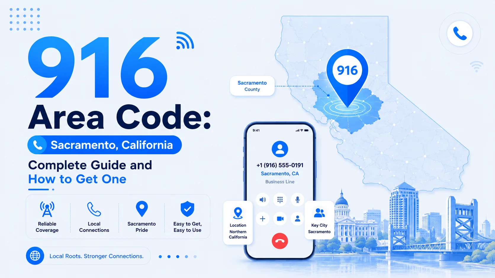 916 area code — complete guide to Sacramento, California calling