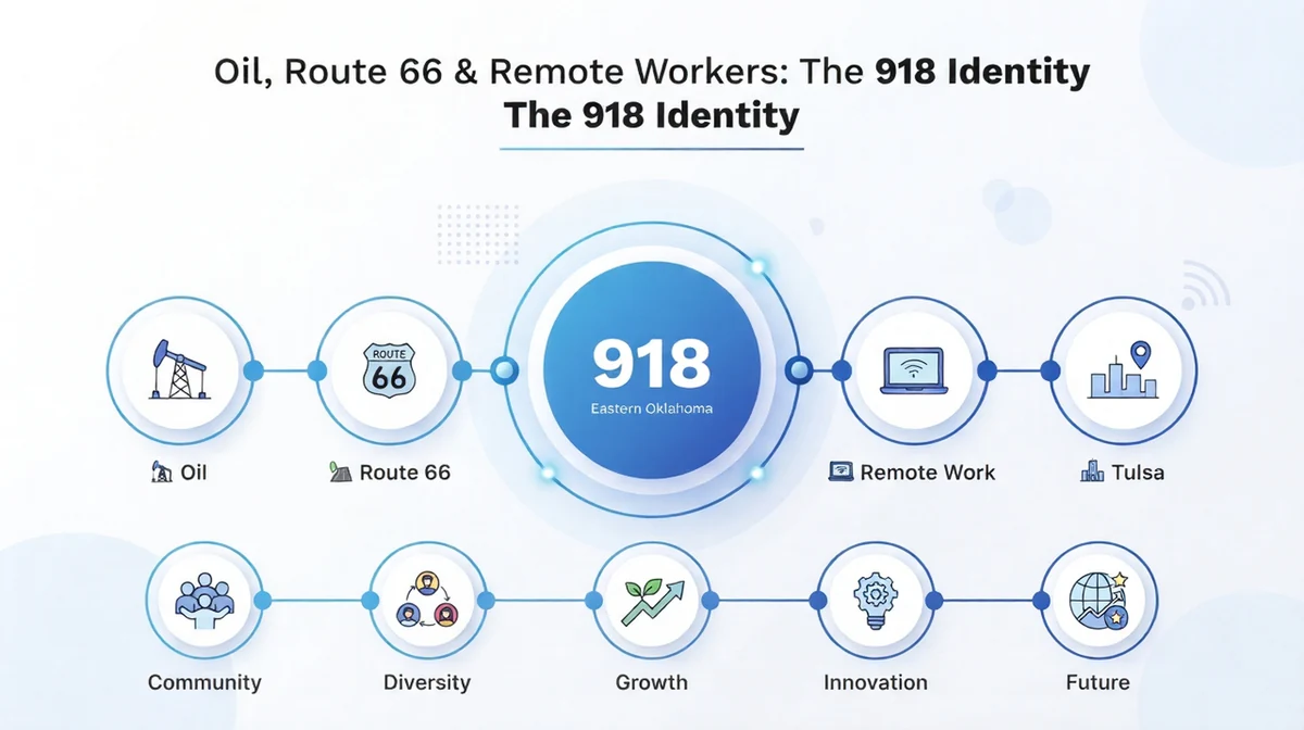 The 918 area code identity — Tulsa oil heritage, Route 66, and Oklahoma remote workers