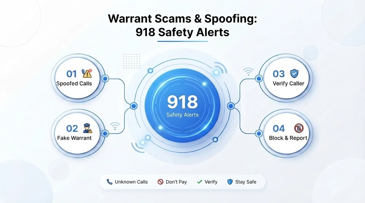 918 area code scam warning — fake warrant calls and caller ID spoofing in Tulsa